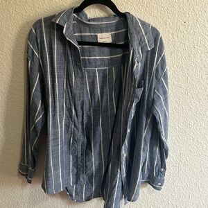 Blue Striped women Shirt